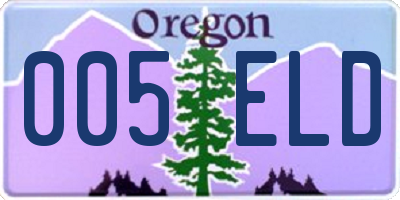 OR license plate 005ELD