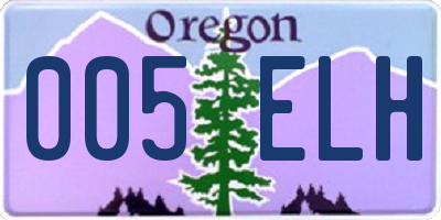 OR license plate 005ELH
