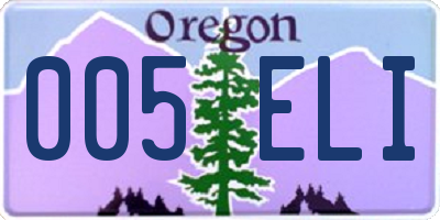 OR license plate 005ELI