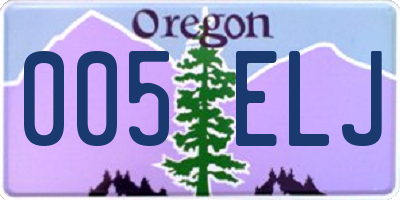 OR license plate 005ELJ