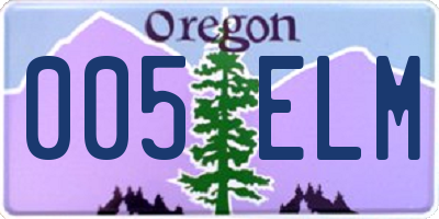 OR license plate 005ELM