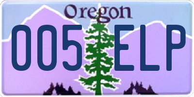 OR license plate 005ELP