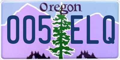 OR license plate 005ELQ