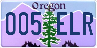 OR license plate 005ELR