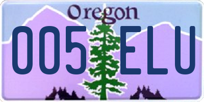 OR license plate 005ELU
