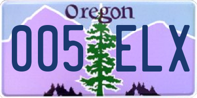 OR license plate 005ELX