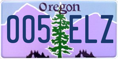OR license plate 005ELZ