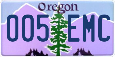 OR license plate 005EMC