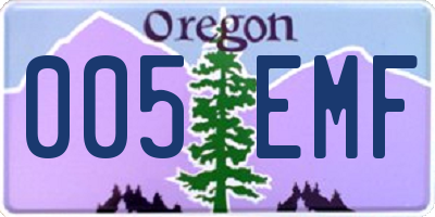 OR license plate 005EMF