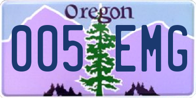 OR license plate 005EMG