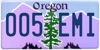 OR license plate 005EMI