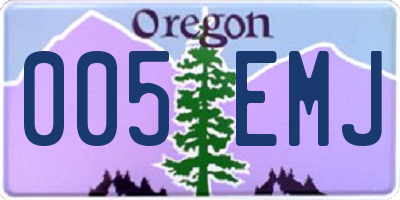 OR license plate 005EMJ