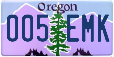 OR license plate 005EMK