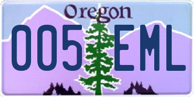 OR license plate 005EML
