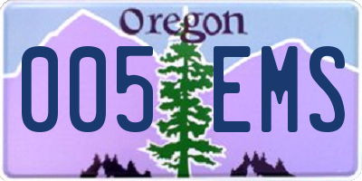 OR license plate 005EMS