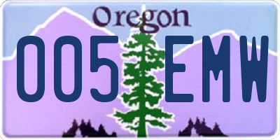 OR license plate 005EMW