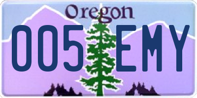 OR license plate 005EMY