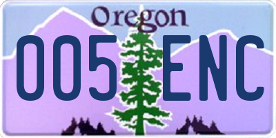OR license plate 005ENC
