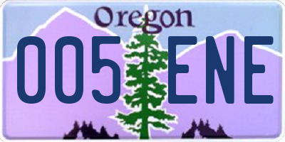 OR license plate 005ENE