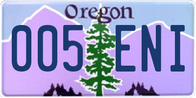 OR license plate 005ENI