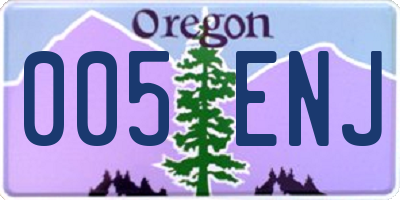 OR license plate 005ENJ