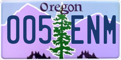 OR license plate 005ENM