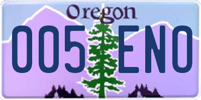 OR license plate 005ENO