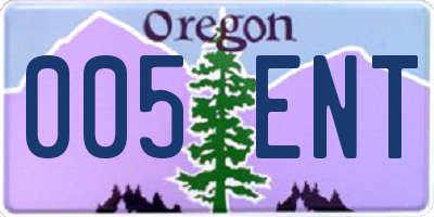 OR license plate 005ENT