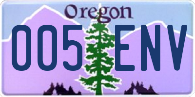 OR license plate 005ENV
