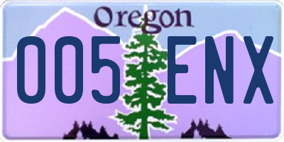 OR license plate 005ENX