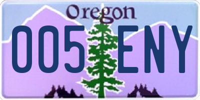 OR license plate 005ENY