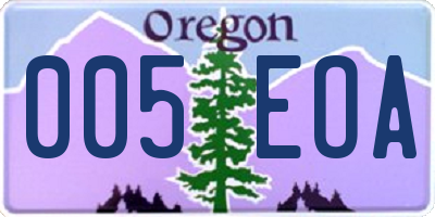 OR license plate 005EOA