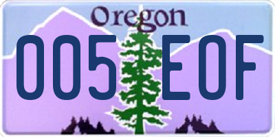 OR license plate 005EOF