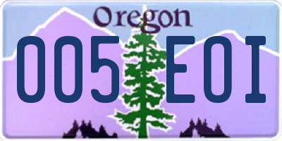 OR license plate 005EOI