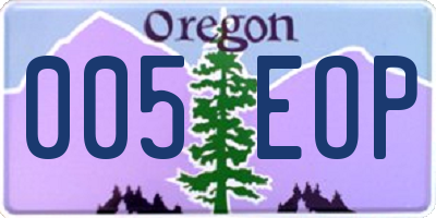 OR license plate 005EOP