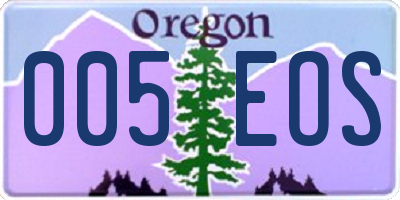 OR license plate 005EOS
