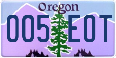 OR license plate 005EOT