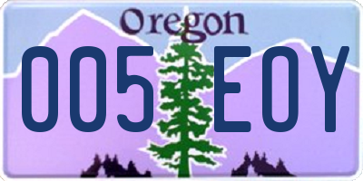 OR license plate 005EOY