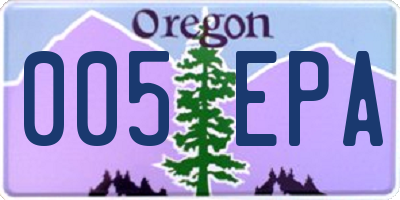 OR license plate 005EPA
