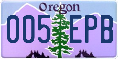 OR license plate 005EPB