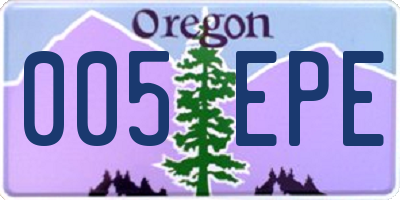 OR license plate 005EPE