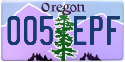 OR license plate 005EPF