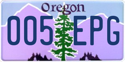 OR license plate 005EPG