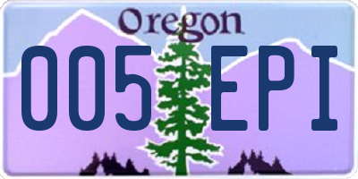 OR license plate 005EPI