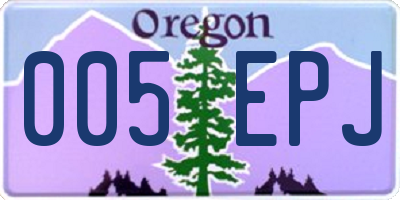 OR license plate 005EPJ