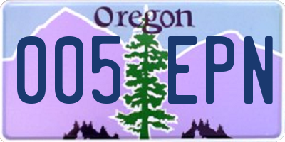 OR license plate 005EPN