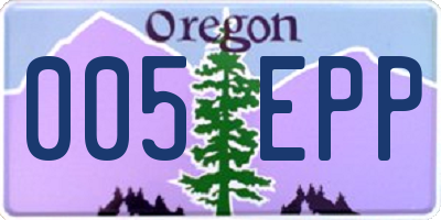 OR license plate 005EPP