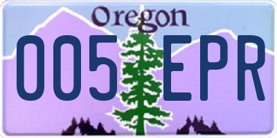 OR license plate 005EPR