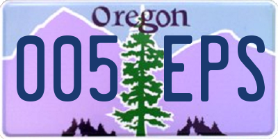 OR license plate 005EPS