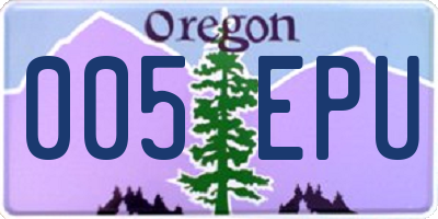 OR license plate 005EPU